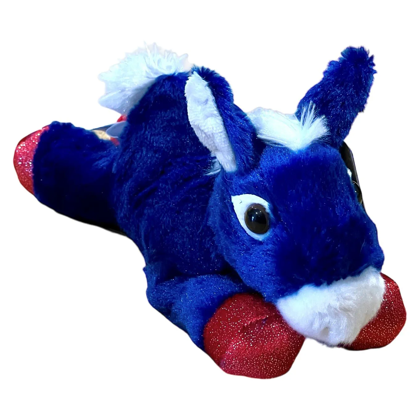 red white and blue stuffed animal donkey